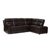 Baxton Studio Roland Dark Brown 2-Piece Sectional with Recliner and Storage Chaise 133-7342